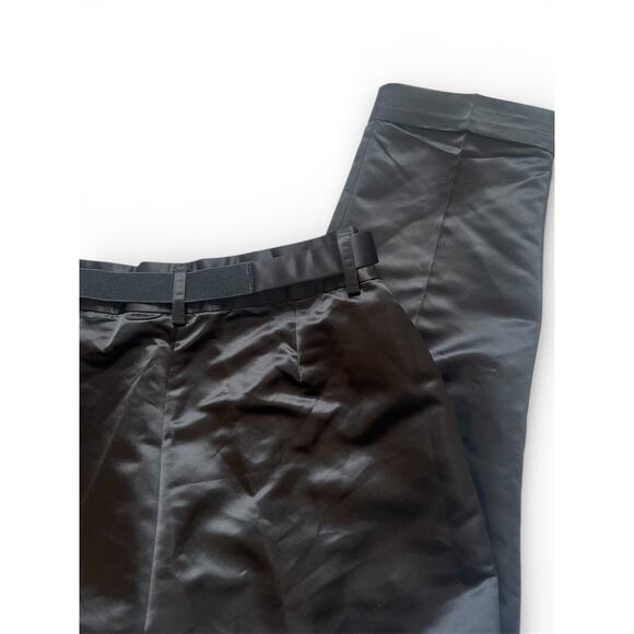 NWT Women's Badgley Mischka Satin Belted Pleated Dress Pants Size 14 - Picture 5 of 7